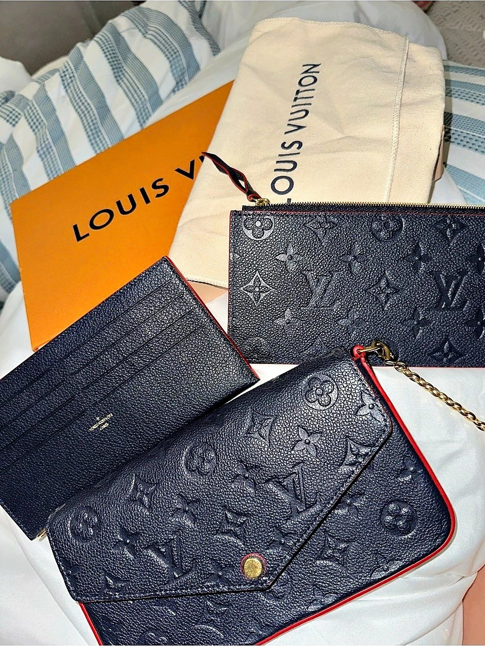 Louis Vuitton Pochette Félicie Crossbody Blue & Red